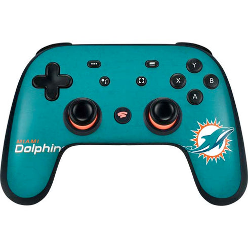 NFL Miami Dolphins Distressed- Aqua Google Stadia Controller Skin